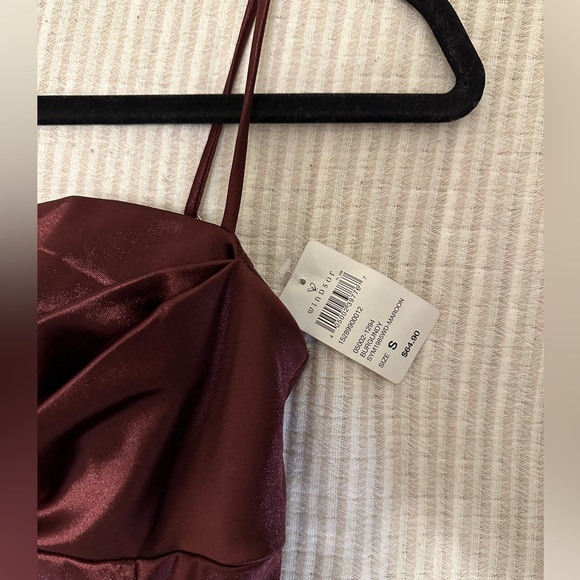 Windsor Purple Formal Ruched Dress with Slit New With Tags - Picture 5 of 6